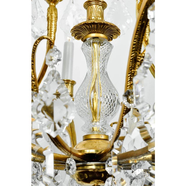 1920s Antique French Cut Crystal Eight Arm Chandelier For Sale - Image 9 of 11