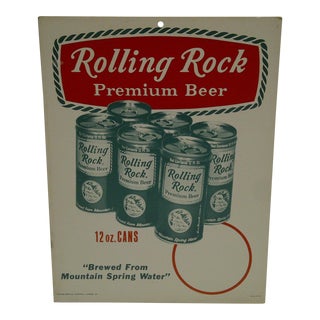 Vintage Rolling Rock Beer Advertising Sign For Sale