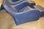 Mid-Century Modern Vintage Pair Gerard Van Den Berg Montis Blue Leather Loge Easy / Lounge Chairs & Footstools For Sale - Image 3 of 18