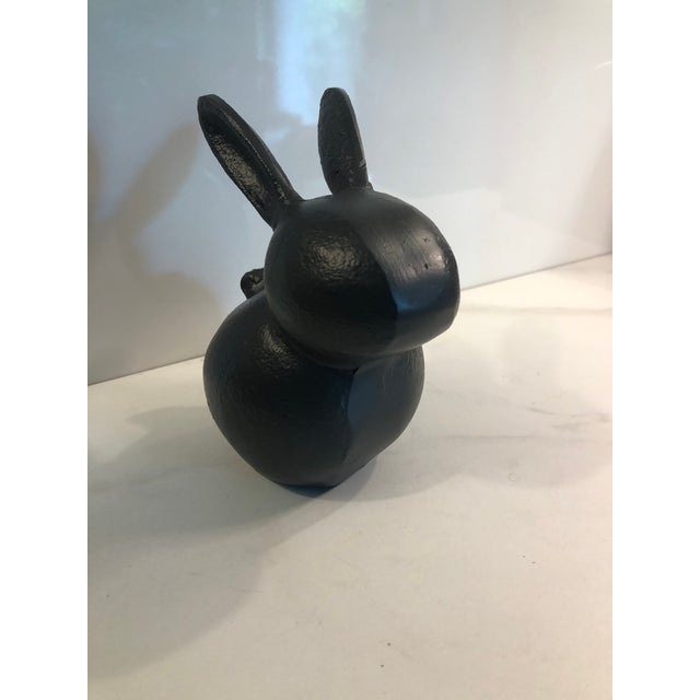 1980s Contemporary Abstract Cast Iron Bunny Rabbit Sculpture For Sale - Image 5 of 9