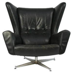Sven Skipper Leather Lounge Chair and Ottoman