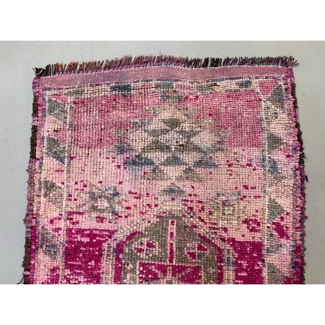 Textile Vintage Turkish Tribal Runner Rug in Wool For Sale - Image 7 of 11