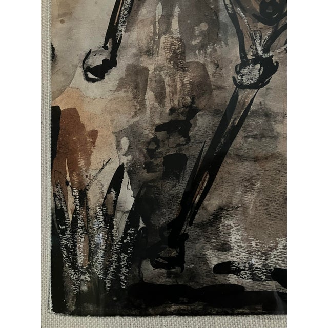 Paint 1950s Large Mid-Century Calligraphic Horse Study – Signed & Attributed For Sale - Image 7 of 8