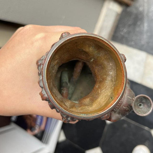 Asian Bronze Incense / Perfume Burner or Oil Lamp, Early 19th Century For Sale - Image 11 of 15