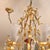Victorian 1950s Florentine Hand Gilt 6 Light Vintage Toleware Chandelier With Shades, Crystals and Floral Glass Drops For Sale - Image 3 of 8