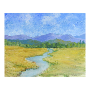 Contemporary Mountain Valley Stream Landscape Painting