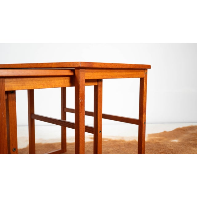 1970s Danish Modern BRDR Furbo Teak Nesting Tables - Set of 3 For Sale - Image 11 of 18