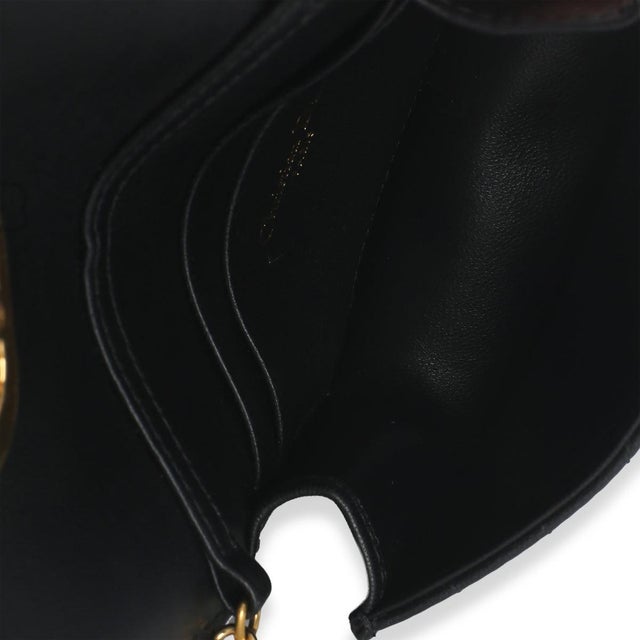 Black Macrocannage Calfskin Micro Miss Caro Chain Bag For Sale - Image 9 of 9