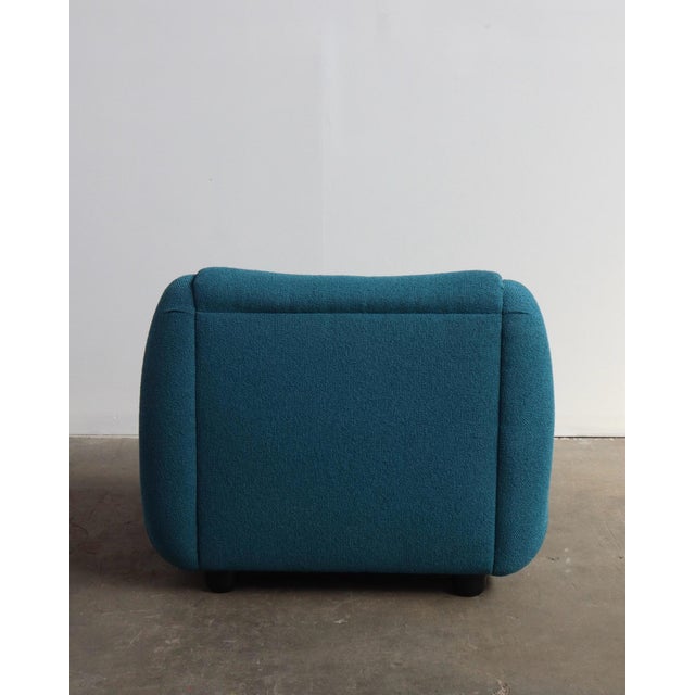 Metal 1970s Italian Tubular Lounge Chairs in Blue Bouclé — A Pair For Sale - Image 7 of 12