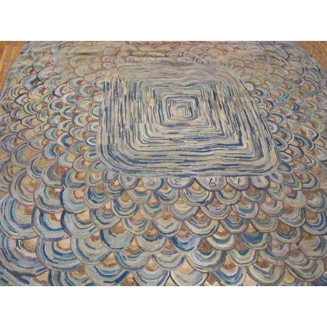Charming Antique American Hooked Rug With Special Geometric Pattern For Sale In New York - Image 6 of 6