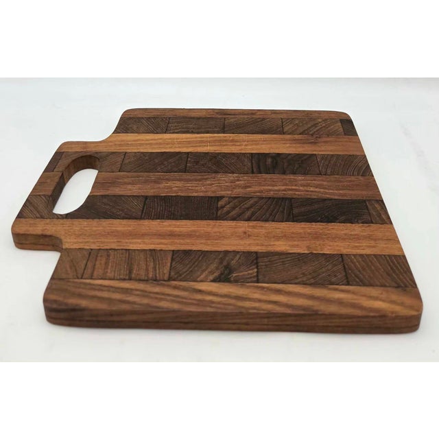 Mid-Century Modern Mid 20th Century Danish Staved Teak Wood Charcuterie & Cheese Board For Sale - Image 3 of 11