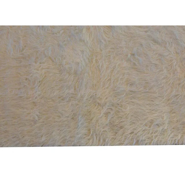 Vintage Turkish Siirt Goat Hair Blanket Rug For Sale In Chicago - Image 6 of 9