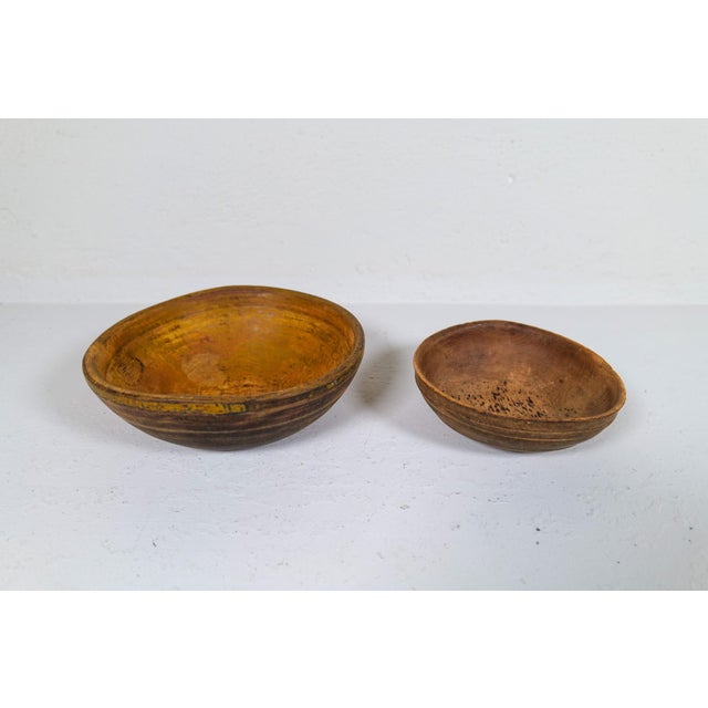 Brown Swedish Folk Art Farmers Bowls, Set of 2 For Sale - Image 8 of 18