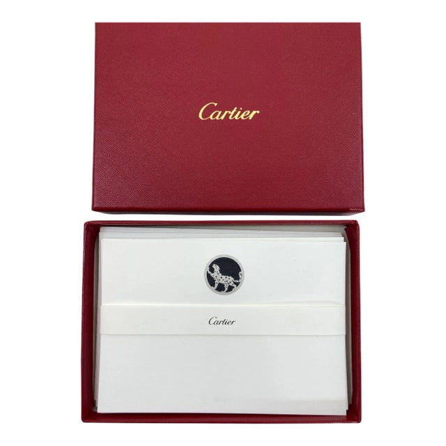 Cartier Iconic Panther Design Card and Envelope Set Luxury Stationery For Sale