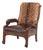 19th Century Gentleman's Library Chair Restored in Axis Deer Hide and Chesterfield Leather For Sale