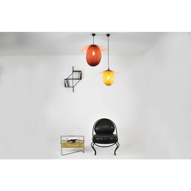 Mid-Century Modern French Metal Wall Shelf "Clé De Sol" by Mathieu Matégot, 1955 For Sale - Image 3 of 10