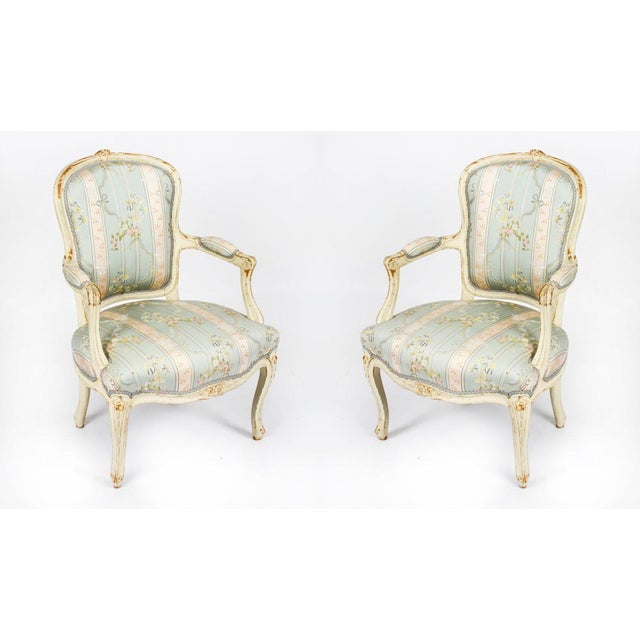 Set of Louis Revival French Painted Armchairs, 19th Century For Sale - Image 18 of 18