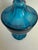 Early 20th Century Iridescent Peacock Blue Lidded Pedestal Candy Jar, Attributed to Fenton For Sale - Image 10 of 11