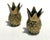 Charming Mid-Century Modern Andrea by Sadek solid brass pineapple candlestick holders featuring detailed tropical...