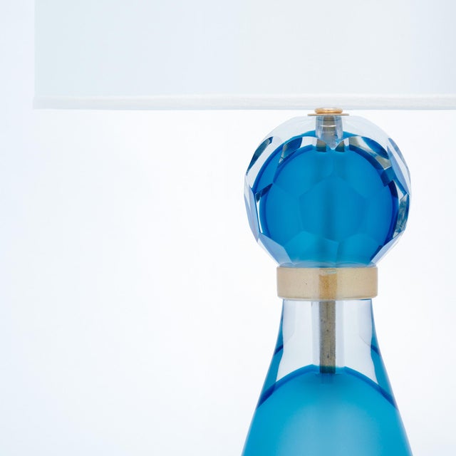 Murano Glass Aqua Blue Lamps For Sale In Austin - Image 6 of 9