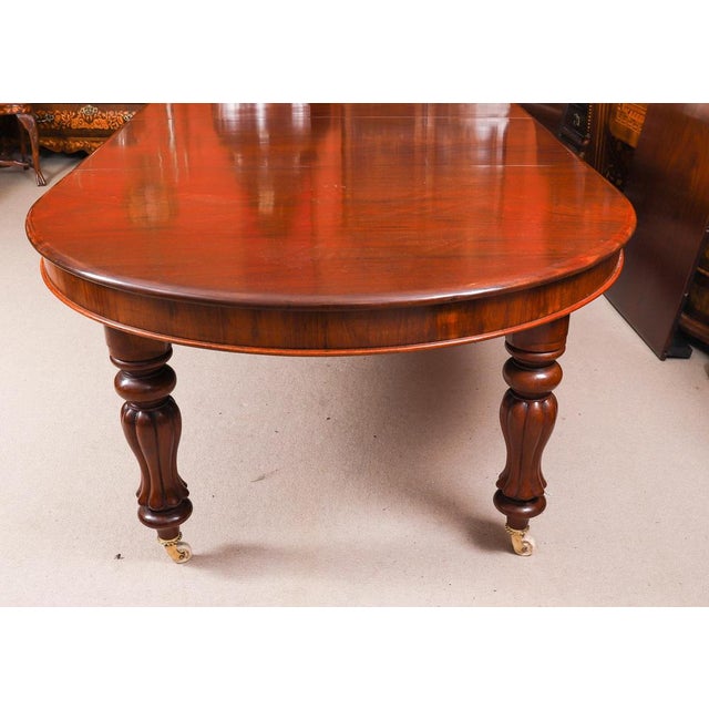 Antique Flame Mahogany Extending Dining Table and Chairs, 1800s, Set of 17 For Sale - Image 15 of 18