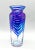Glass Iridescent Cobalt Blue Pulled Feather Glass Vase For Sale - Image 7 of 9