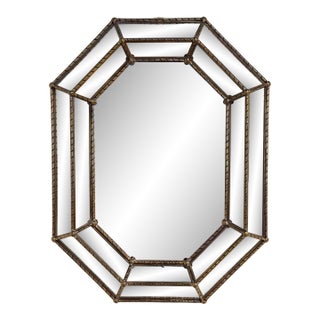 Vintage Hollywood Regency Style Octagonal Mirror For Sale