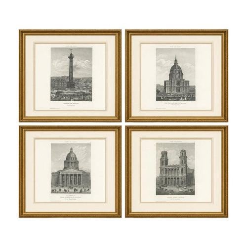Paris Monuments: Pantheon, Invalides, Bastille, Sulpice, Engravings, 1855, Set of 4 For Sale - Image 10 of 10