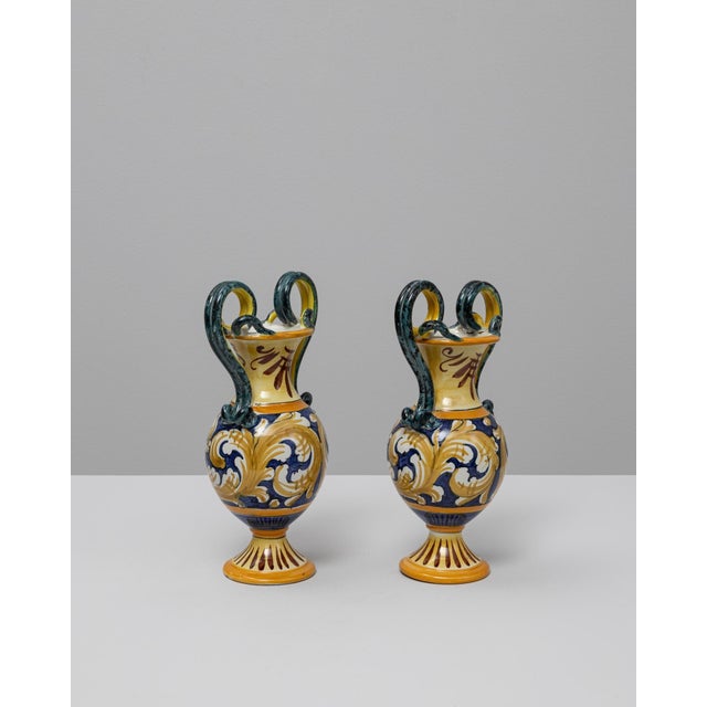 Pair Of 20th Century Italian Painted Ceramic Vases For Sale - Image 18 of 18