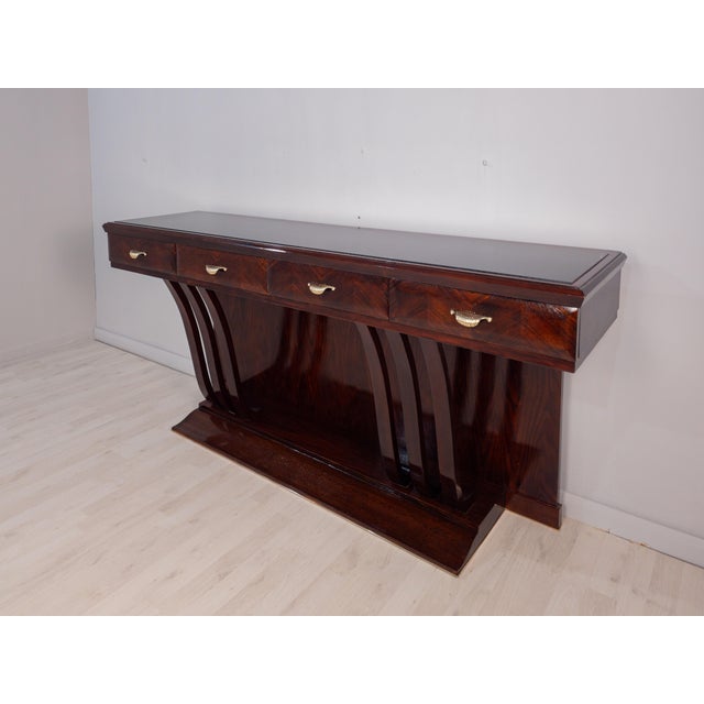 Black Mid-Century Italian Console attributed to Osvaldo Borsani, 1940s For Sale - Image 8 of 18