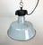 Industrial Grey Enamel Factory Lamp with Cast Iron Top, 1960s For Sale - Image 6 of 14