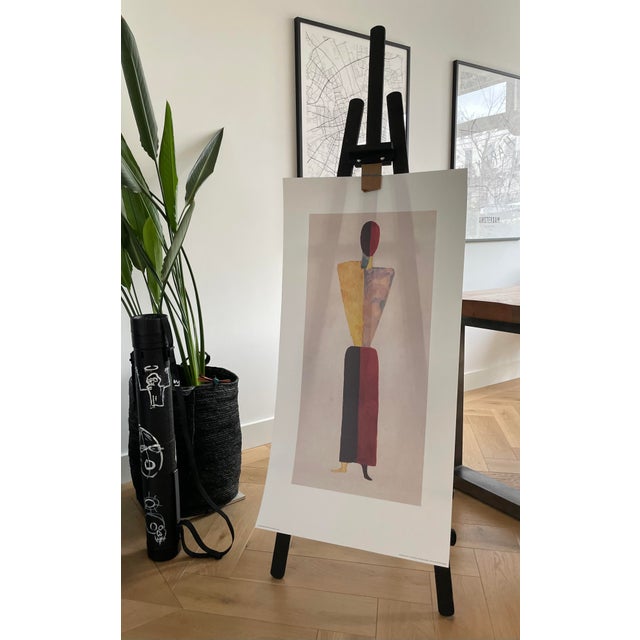 Abstract Kazimir Severinovich Malevich (1878-1935), the Girl, Figure on White, Printed in Belgium For Sale - Image 3 of 6