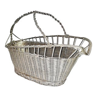 1950s French Wire Wine Caddy Pourer Basket For Sale