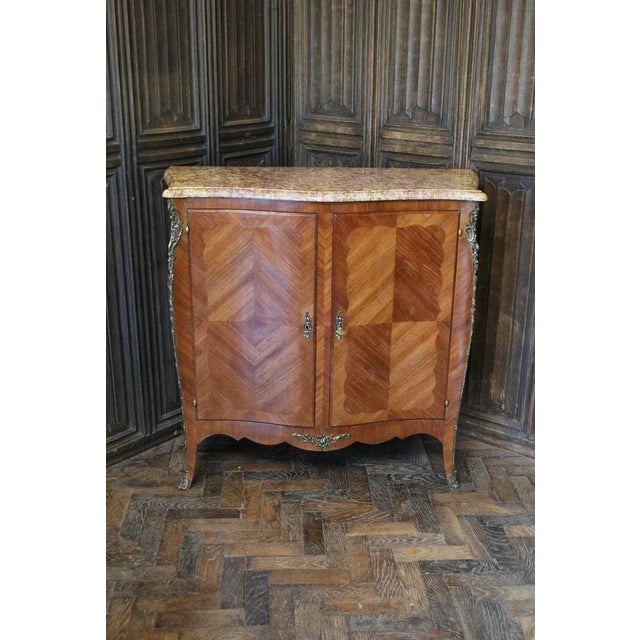 Brown Antique French Serpentine Side Cabinet, 1910s For Sale - Image 8 of 8