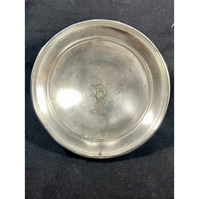 Silver Vintage Silverplate Three Piece Lotus Flower Arrangement Bowl Vintage Reed and Barton For Sale - Image 8 of 9