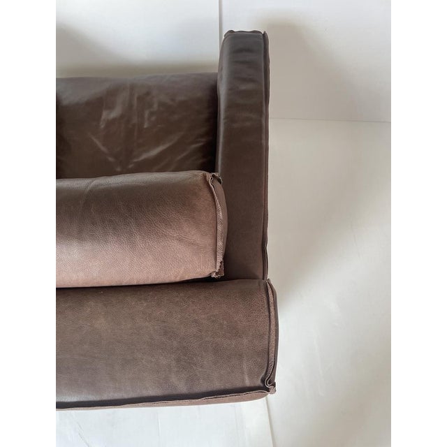 Brown Leather Armchair, Italy, 2000s For Sale - Image 17 of 18