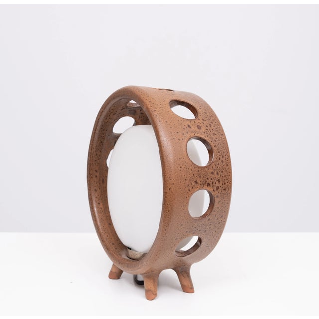 Round Ceramic Table Lamp, Germany, 1960s For Sale - Image 12 of 12