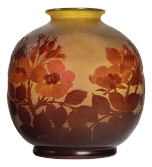 Red and Yellow Glass Vase by E. Gallé, 1920s