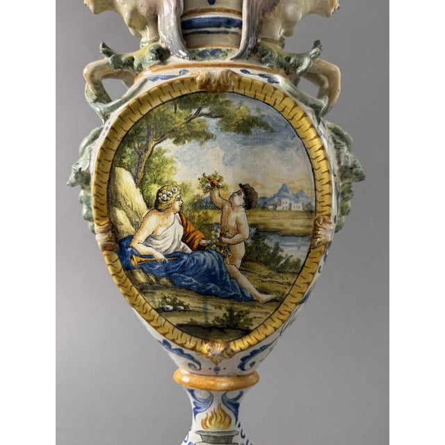 Amphora in Maiolica Ceramic, 1800s For Sale - Image 10 of 15