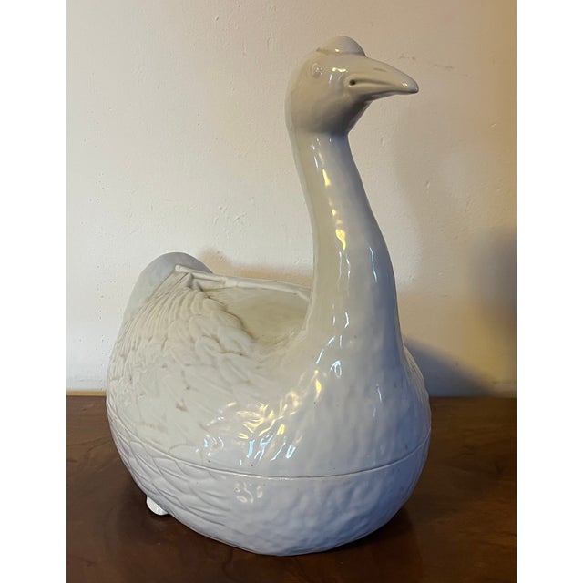 Large Chinese Export Porcelain Goose Soup Tureen Centerpiece in Blanc De Chine For Sale - Image 4 of 12