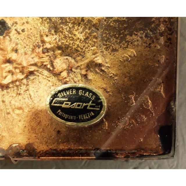 Venetian eglomise glass - signed Wear consistent with age and use Measures : 37cmx60cm