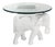 1970s Hollywood Regency White Gesso Solid Teak Elephant Side Table For Sale