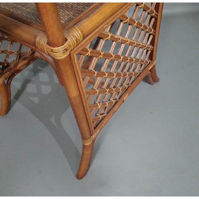 Vintage Balcony Chairs and Table in Rattan and Bamboo, 1970s, Set of 3 For Sale - Image 9 of 18