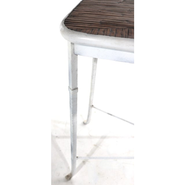 Mid-Century Modern Wrought Iron and Bamboo Console Table For Sale - Image 3 of 13