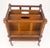 Brown Faux Turned Wood Bamboo Canterbury Magazine Rack on Brass Casters Clean! For Sale - Image 8 of 15
