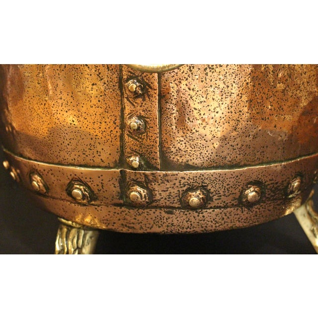 Mid 19th Century Mid-19th Century Large English Copper & Brass Log Bucket or Jardiniere For Sale - Image 5 of 6