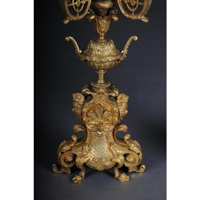French Historicism Candleholders in Gilded Bronze, 1880s, Set of 2 For Sale - Image 3 of 18