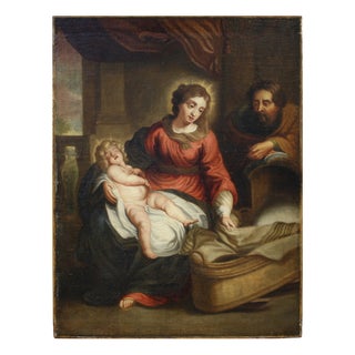 Flemish Artist, Holy Family, 1770, Oil on Canvas For Sale
