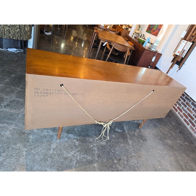 Drexel Declaration Walnut Sideboard Media Cabinet MCM Vintage For Sale - Image 11 of 12