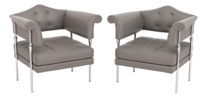 Luca Scacchetti for Poltrona Frau "Hydra Enif" Arm Chairs, Pair